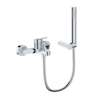 Mélangeur baignoire avec douchette duplex chromée Ø40 mm et flexible 150 cm - Timeless | Tecom