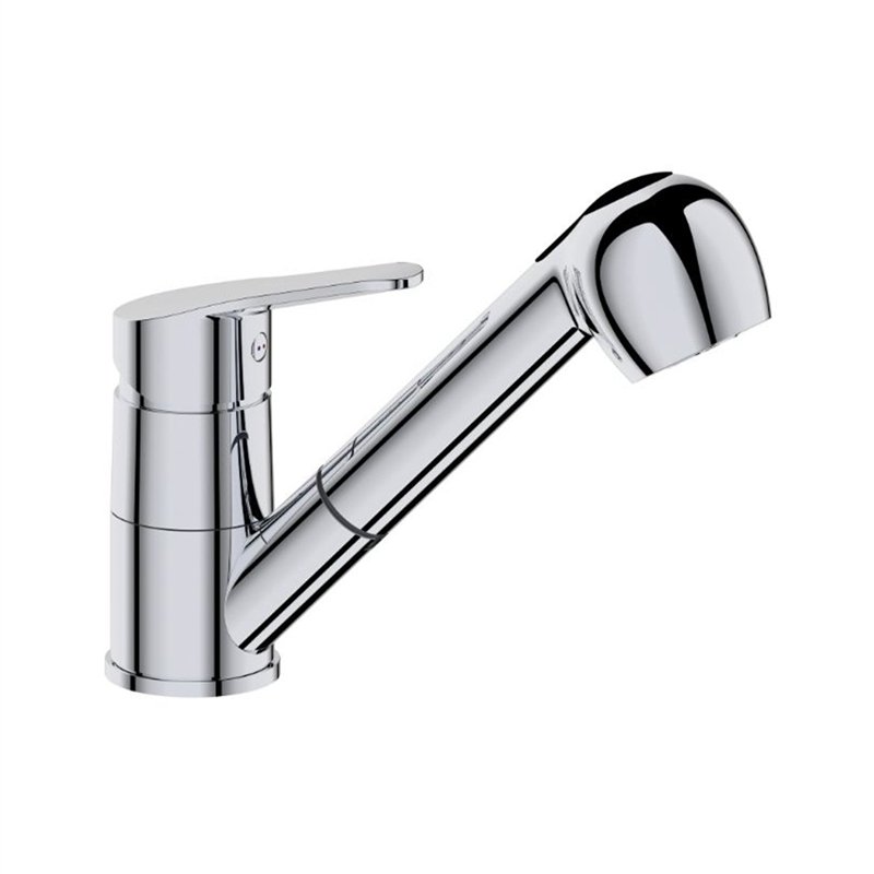 Mitigeur d'évier bec bas avec douchette extractible chromée Ø40 mm - Intemporel | Tecom Mitigeur d'évier bec bas avec douchette extractible chromée Ø40 mm - Intemporel | Tecom