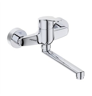 Mélangeur évier mural chromé Ø40 mm laiton - Intemporel | Tecom