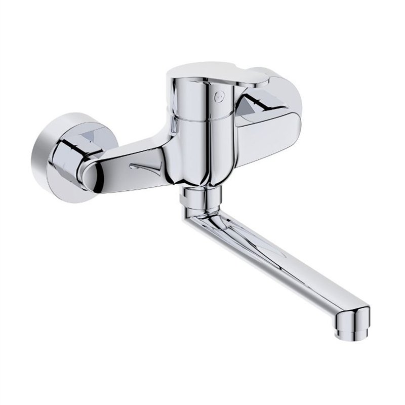 Mélangeur évier mural chromé Ø40 mm laiton - Intemporel | Tecom Mélangeur évier mural chromé Ø40 mm laiton - Intemporel | Tecom