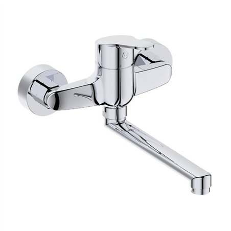 Mélangeur évier mural chromé Ø40 mm laiton - Intemporel | Tecom