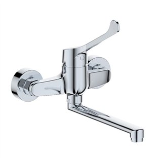 Mitigeur évier mural à levier clinique chromé Ø40 mm - Timeless | Tecom