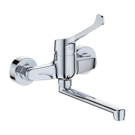 Mitigeur évier mural à levier clinique chromé Ø40 mm - Timeless | Tecom