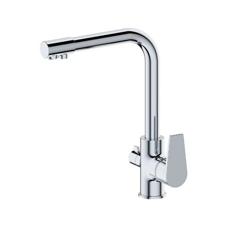 Mitigeur évier chromé orientable 3 eaux Ø40 mm - Le Mans | Tecom