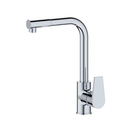 Mélangeur évier chromé avec douchette orientable Ø40 mm - Le Mans | Tecom