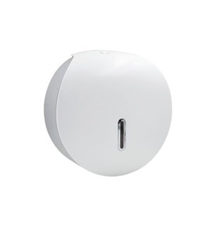 Distributeur de papier toilette rond blanc/gris avec clé 293×298 mm - Deluxe | Tecom