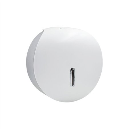 Distributeur de papier toilette rond blanc/gris avec clé 293×298 mm - Deluxe | Tecom