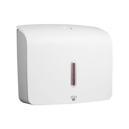 Distributeur d'essuie-tout blanc/gris 300 feuilles avec clé - Deluxe | Tecom