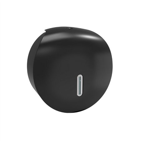 Distributeur de papier toilette noir rond avec clé 293×298 mm - Deluxe | Tecom