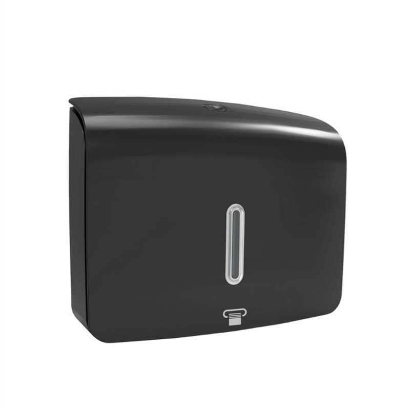 Distributeur d'essuie-tout noir 300 feuilles avec clé - Deluxe | Tecom Distributeur d'essuie-tout noir 300 feuilles avec clé - Deluxe | Tecom