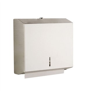 Distributeur de serviettes en papier en acier inoxydable poli 400 feuilles avec clé - Acier | Tecom