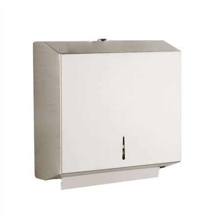 Distributeur de serviettes en papier en acier inoxydable poli 400 feuilles avec clé - Acier | Tecom