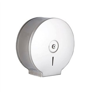 Distributeur de papier hygiénique en acier inoxydable poli 275×284 mm avec clé - Steel | Tecom