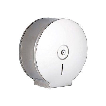 Distributeur de papier hygiénique en acier inoxydable poli 275×284 mm avec clé - Steel | Tecom