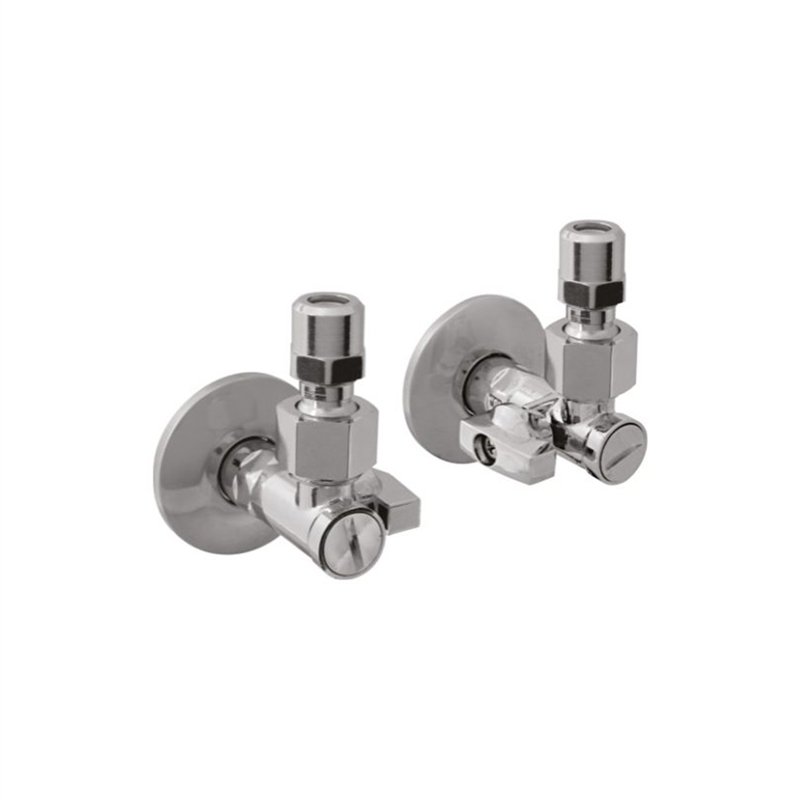 Paire de robinets à boule sous-vasque SX/DX à haut capuchon chromé | Tecom Paire de robinets à boule sous-vasque SX/DX à haut capuchon chromé | Tecom