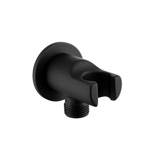 Sortie d'eau ronde avec support M.M. 1/2" laiton noir mat | Tecom