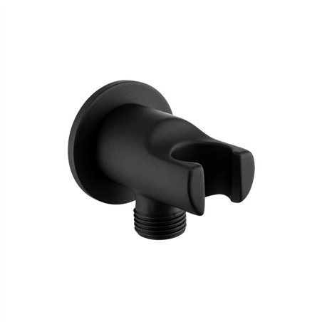 Sortie d'eau ronde avec support M.M. 1/2" laiton noir mat | Tecom