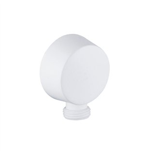 Sortie d'eau ronde et plate M.M. 1/2" laiton blanc mat M 1/2 x M 1/2 | Tecom