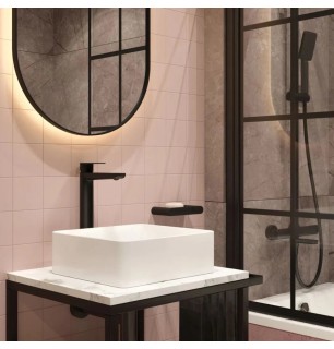 Lavabo carré en céramique blanche à poser 345 mm - Veronik