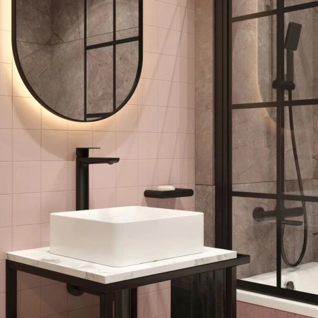Lavabo carré en céramique blanche à poser 345 mm - Veronik