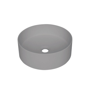 Lavabo rond en granit Ø36 cm avec plan gris métallisé - Delia