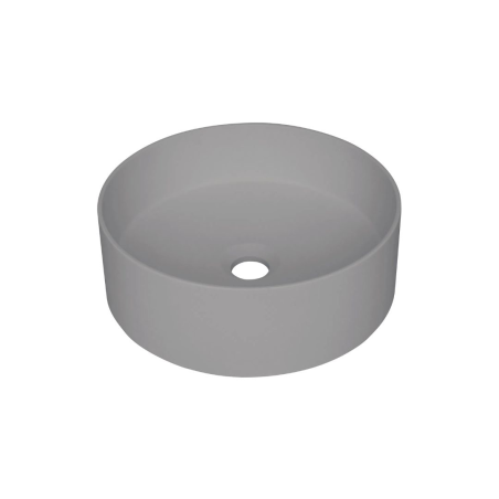 Lavabo rond en granit Ø36 cm avec plan gris métallisé - Delia