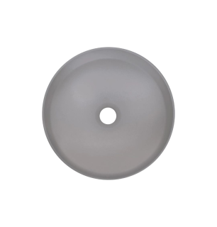 Lavabo rond en granit avec plan de travail Ø36 cm gris métallisé - Delia