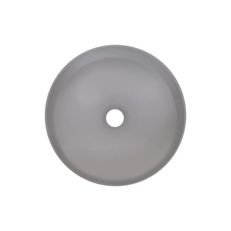 Lavabo rond en granit avec plan de travail Ø36 cm gris métallisé - Delia