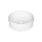 Lavabo rond en granit avec plan de travail Ø36 cm blanc albâtre - Delia Lavabo rond en granit avec plan de travail Ø36 cm blanc albâtre - Delia