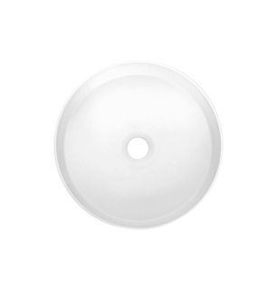 Lavabo rond en granit avec plan de travail Ø36 cm blanc albâtre - Delia