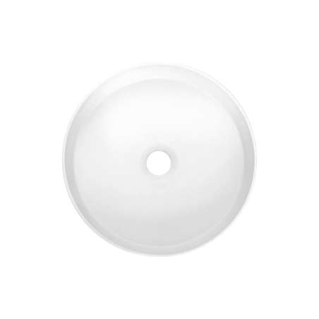 Lavabo rond en granit avec plan de travail Ø36 cm blanc albâtre - Delia