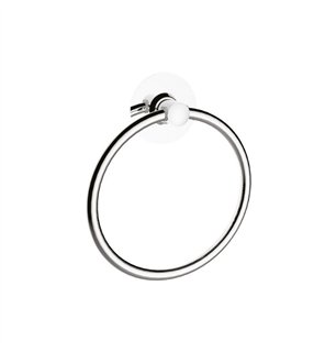 Porte-serviettes anneau en acier inoxydable chromé - Giada | Tecom