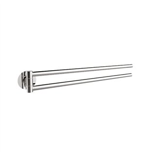 Porte-serviettes à double articulation en acier chromé robuste - Giada | Tecom