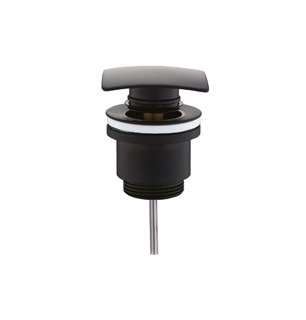 Prise universelle carrée noire matte click clack 1"1/4 | Tecom