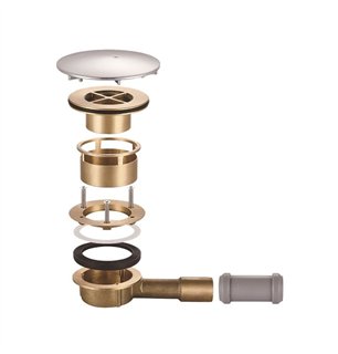 Bonde de douche basse ronde en laiton chromé Ø 90 mm | Tecom