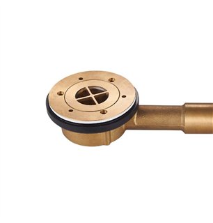 Bonde de douche basse ronde en laiton chromé Ø 90 mm | Tecom