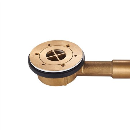 Bonde de douche basse ronde en laiton chromé Ø 90 mm | Tecom