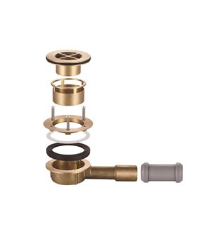 Bonde de douche basse ronde en laiton chromé Ø 90 mm | Tecom