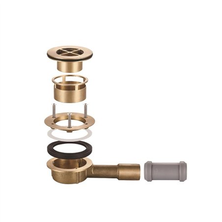 Bonde de douche basse ronde en laiton chromé Ø 90 mm | Tecom