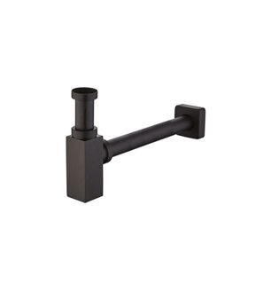 Siphon de meuble carré noir mat 1"1/4 | Tecom