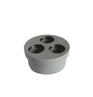 Tampon polyvalent en PP gris Ø110 - trous Ø40 | Tecom