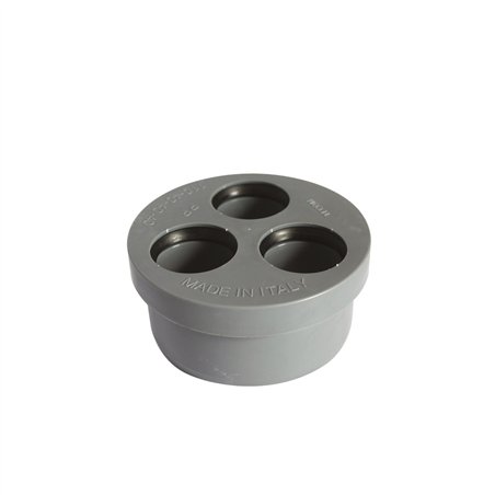 Tampon polyvalent en PP gris Ø110 - trous Ø40 | Tecom