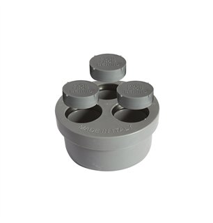 Tampon polyvalent en PP gris Ø110 - trous Ø40 | Tecom