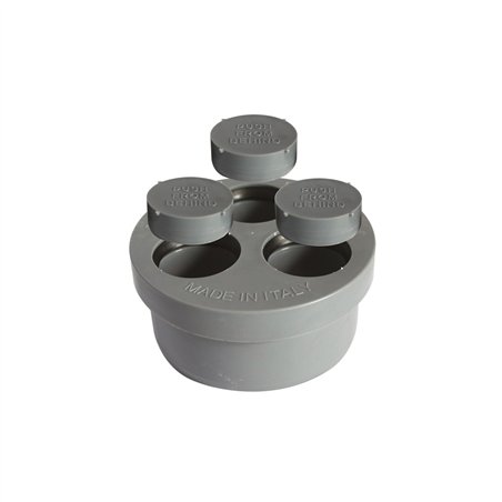 Tampon polyvalent en PP gris Ø110 - trous Ø40 | Tecom