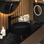 Lavabo rond en granit avec plan de travail Ø36 cm noir - Delia Lavabo rond en granit avec plan de travail Ø36 cm noir - Delia