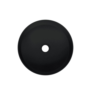 Lavabo rond en granit avec plan de travail Ø36 cm noir - Delia