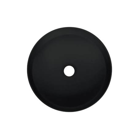 Lavabo rond en granit avec plan de travail Ø36 cm noir - Delia