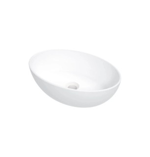 Lavabo ovale à poser en céramique blanche 455 mm - Montain