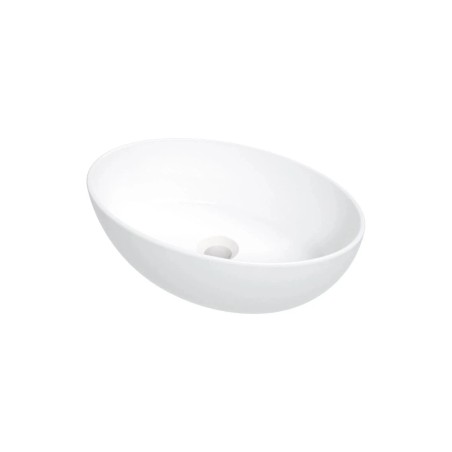 Lavabo ovale à poser en céramique blanche 455 mm - Montain
