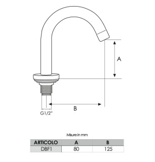 Bec de lavabo chromé 1/2" M | Tecom